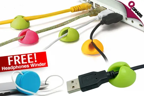 From QR15, Sort Your Cables Out with Multi-Purpose Cable Clips with FREE Headphones Winder! (Up to QR70 Value)
